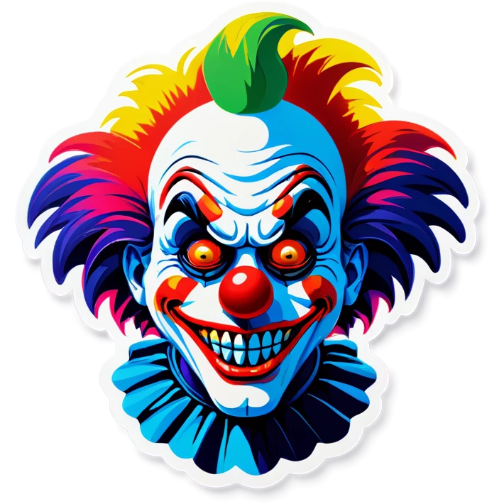 Sad clown with colourful hair emoji
