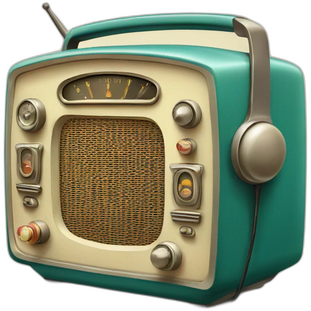 cartoon vintage 1949 radio emoji