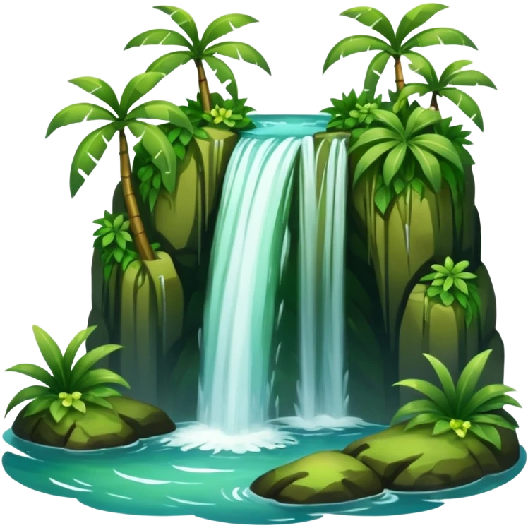 Hawaiian waterfall emoji