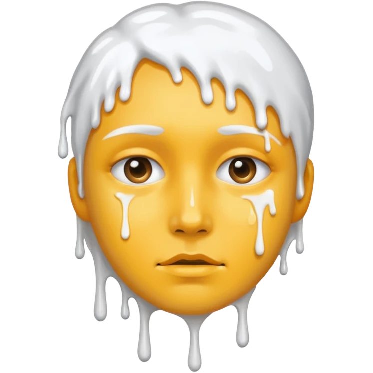 White paint dripping from face emoji