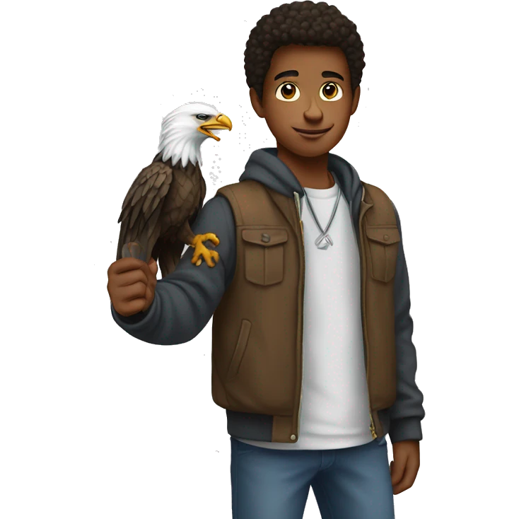  A 18 year-old kid that has an eagle at his hand emoji