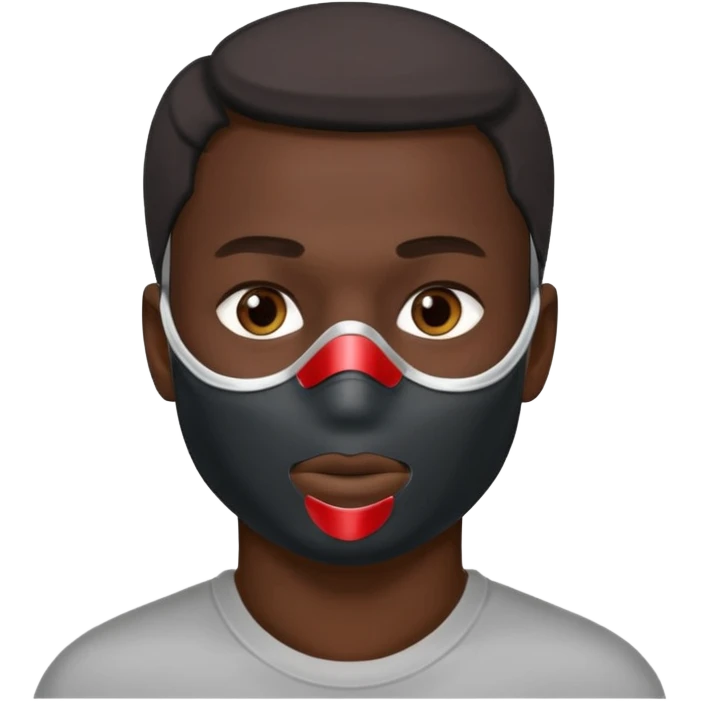  man, charcoal face mask emoji
