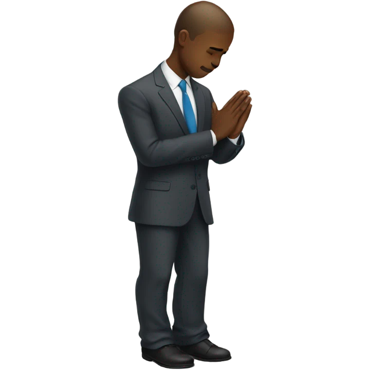 Man in suit on both knees praying  emoji