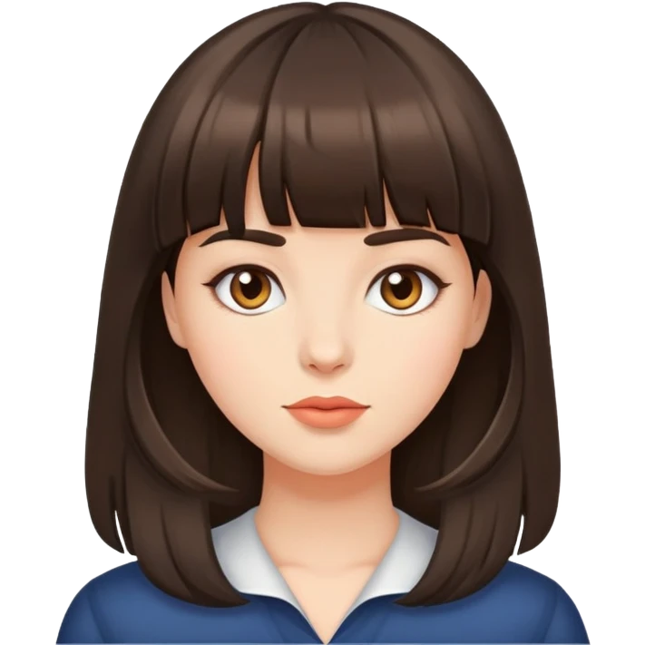 брюнетка с челкой emoji