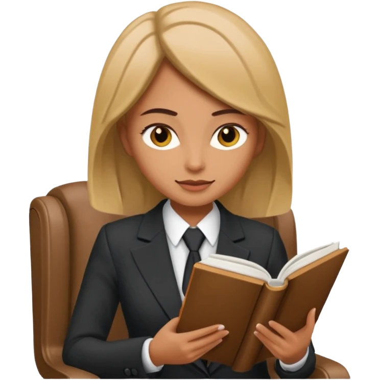 woman reading in suit emoji