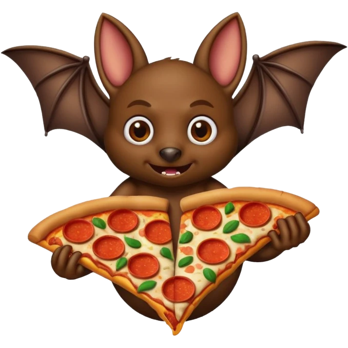 Bat eating pizza emoji