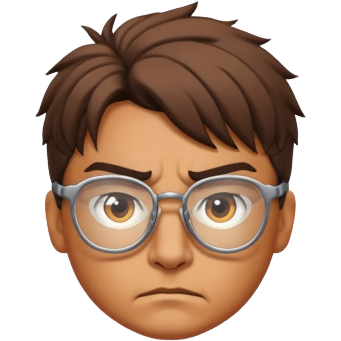Glasses-Wearing wild Warrior bust emoji