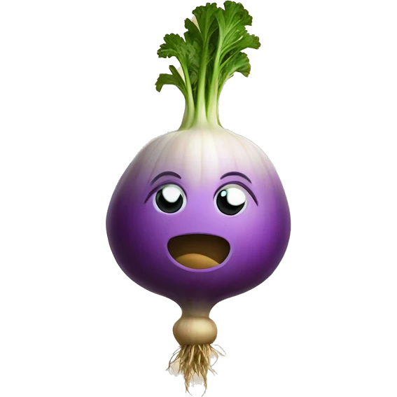 a turnip with a wizard's ha emoji