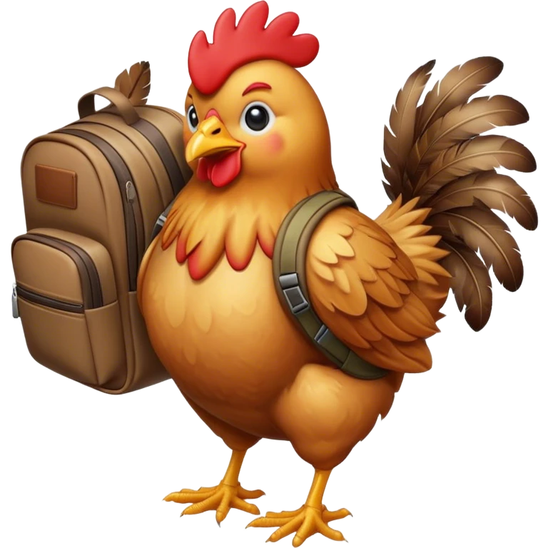 Chicken with backpack emoji