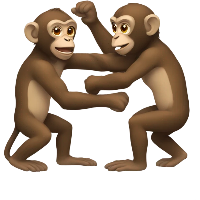 Monkeys wrestling emoji