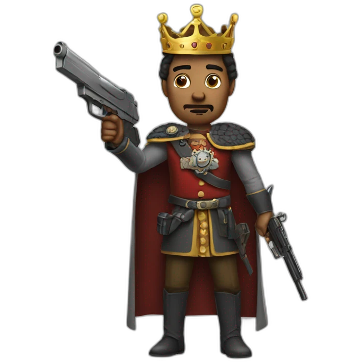 a king with a gun emoji