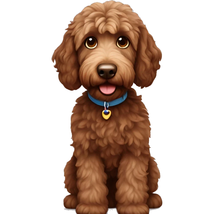 Brown labradoodle emoji