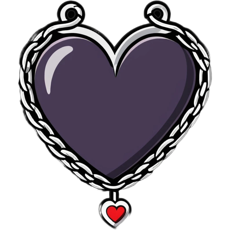gothic punk heart with chains emoji