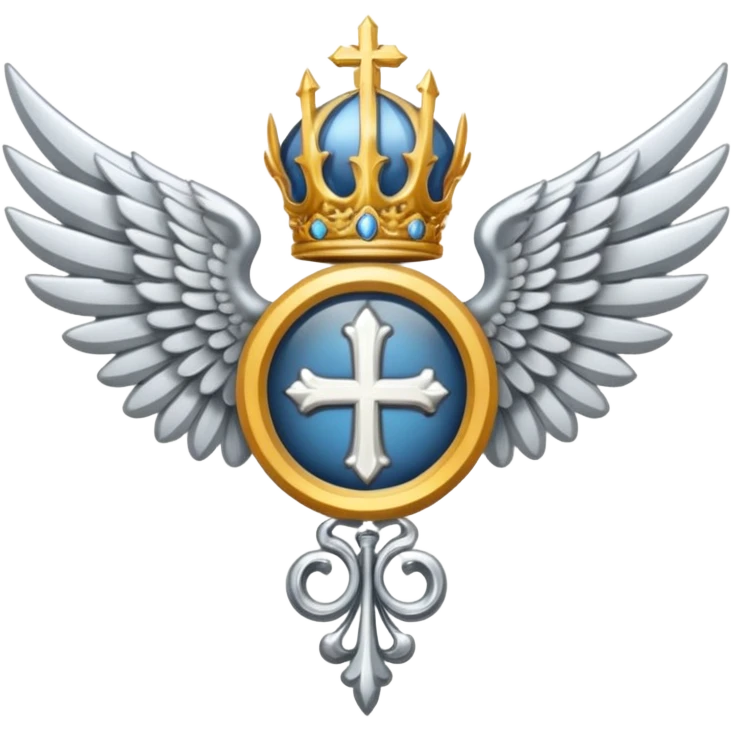 holy saint emblem with silver or white wings  emoji