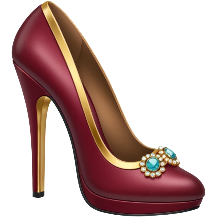 burgundy sexy high heel with jewelry emoji