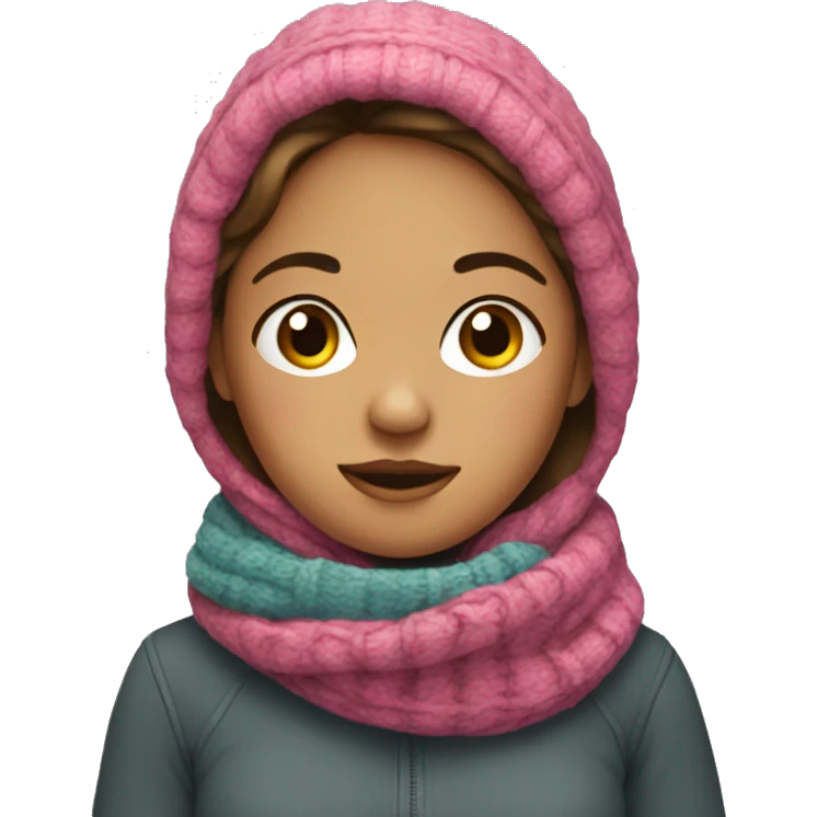 Girl with pull-over and scarf emoji