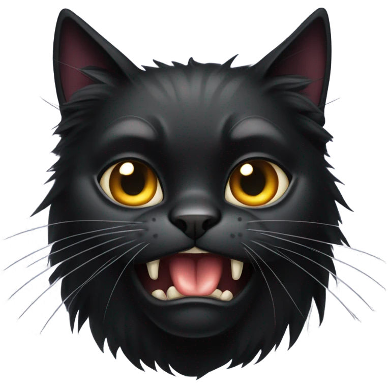 Black cat with anger issues emoji