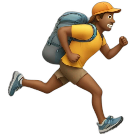 running a long trail emoji