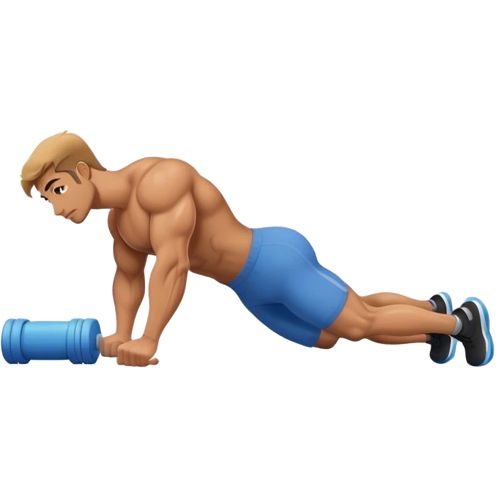 buff guy lying lats down on foam-roller emoji