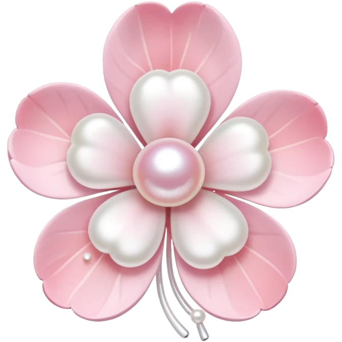 light pastel sakura flower with pearl beade emoji