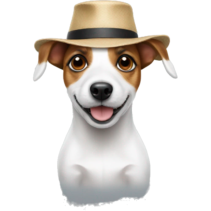 Jack Russell Terrier in a hat emoji