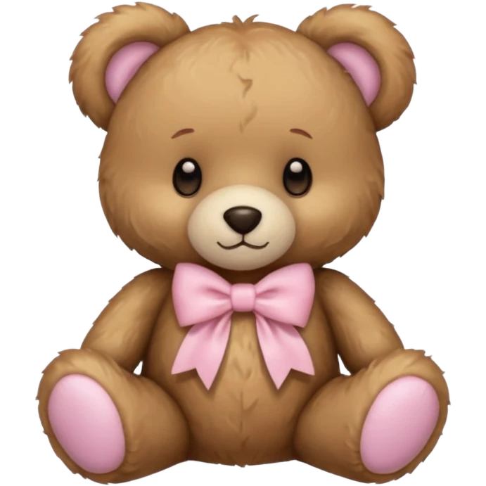 teddy bear with pastel pink bow emoji