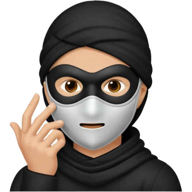 Thief speaking wit a cellular emoji