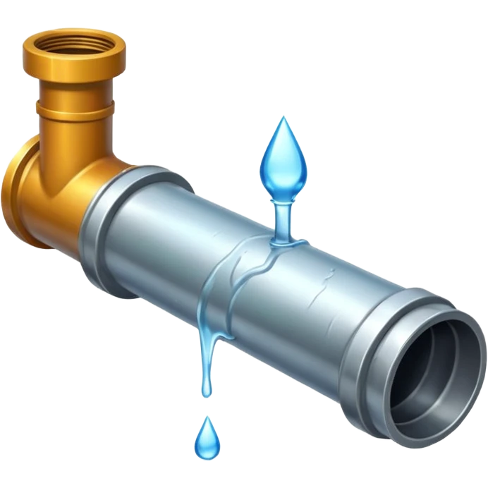 sewer steel shiny pipe with leaking water  emoji