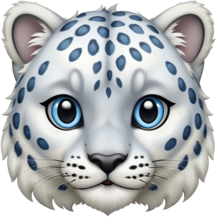 more Deformed cute Snow leopard-Eyes are long and blue emoji