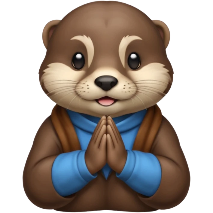 emoji of an otter with hands together in prayer position, zoomed in to show only upper body emoji