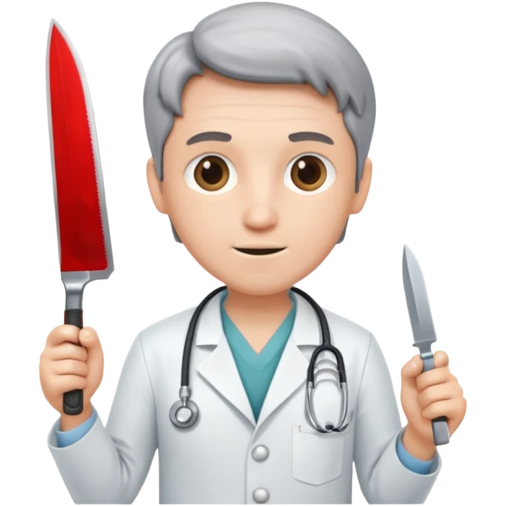 doctor of medicine holding very big knife emoji