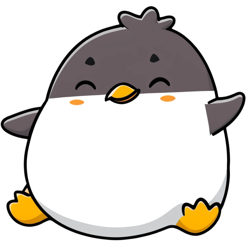 Penguin that looks like pudgy sleeping emoji