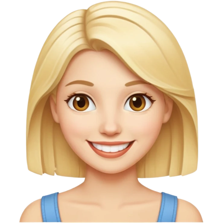 Naked blonde smiling emoji