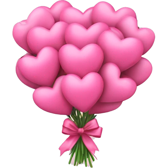 Bouquet of pink hearts with a bow emoji