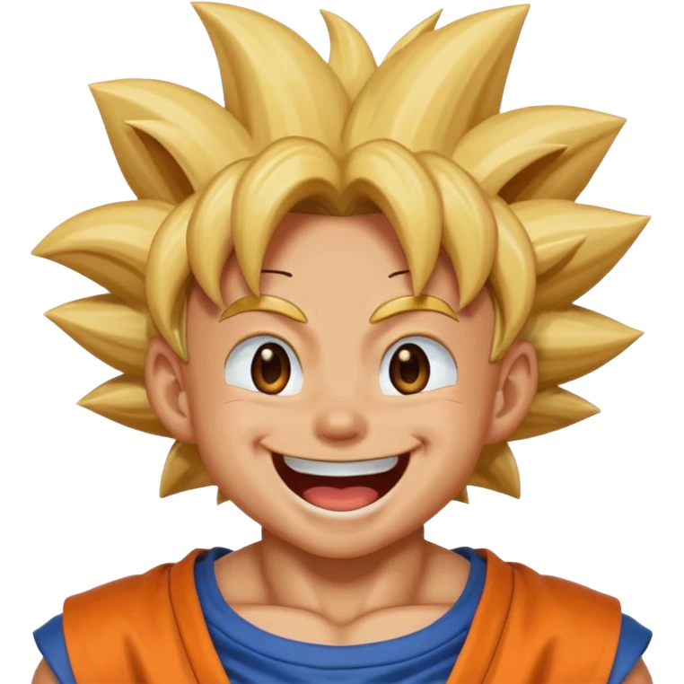 Make a image of goku lauhhing emoji