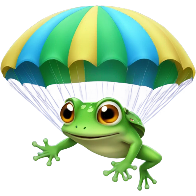 Frog parachuting emoji