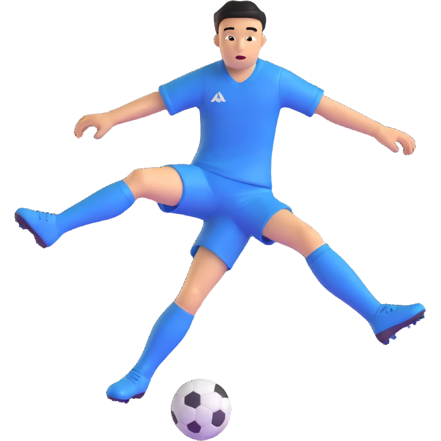 jogador a chutar uma bola emoji