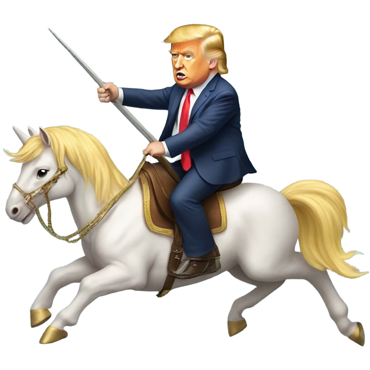 Donald trump riding a unicorn  emoji