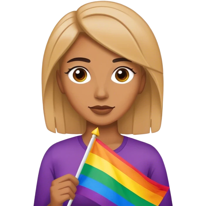 woman with lgfbt flag emoji
