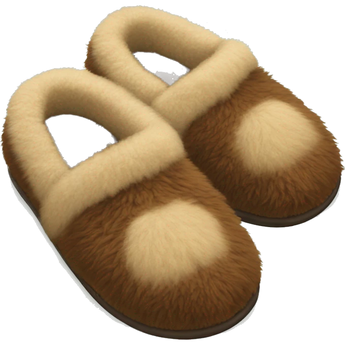 Brown fluffy slippers emoji