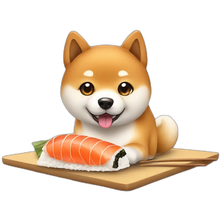 Shiba Inu having sushi emoji