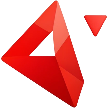 bright red abstract logo, minimal geometric shapes emoji