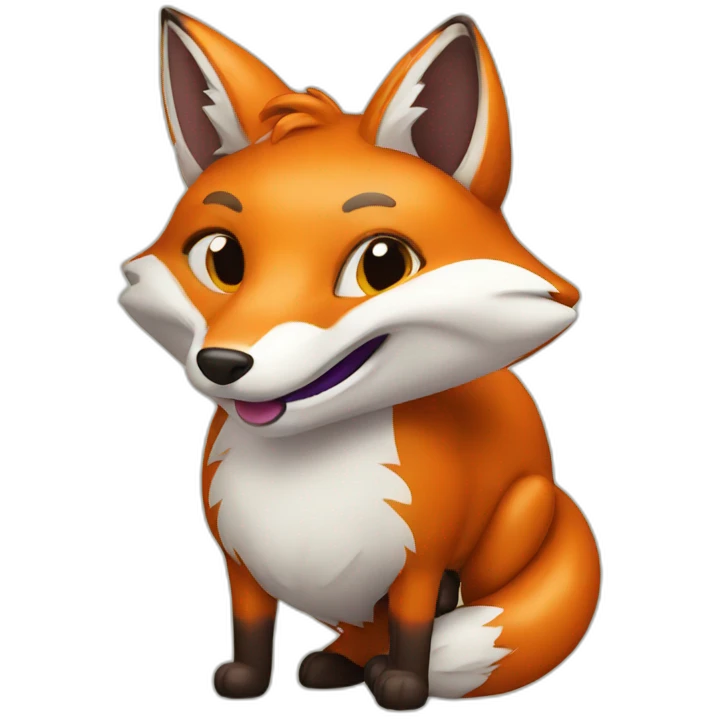 Fox with eggplant emoji