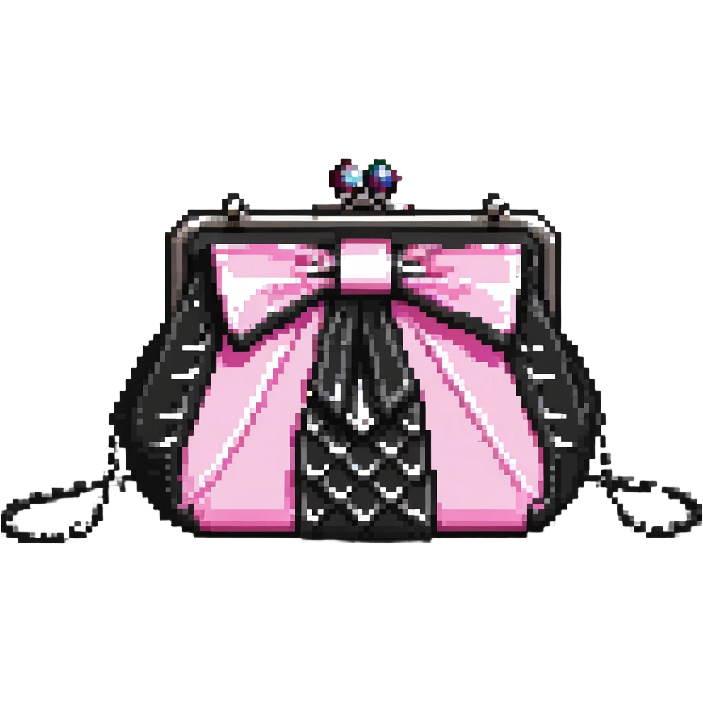 pink and black gothic purse emoji