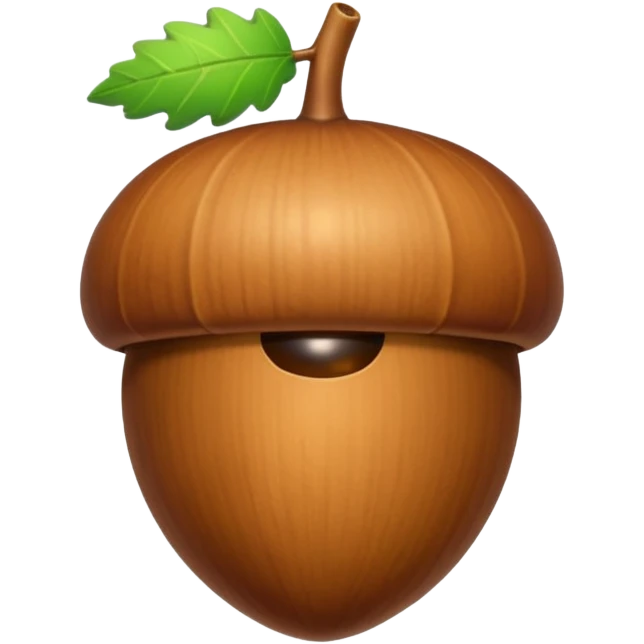 Brown and green acorn emoji