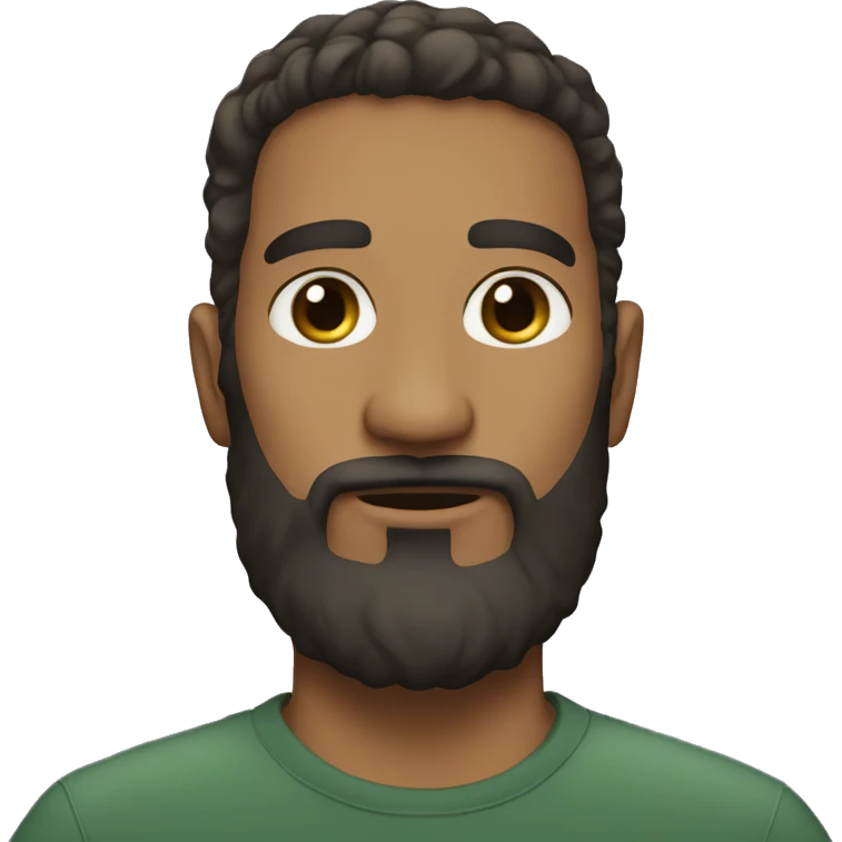 A short beard tall guy with  short ai emoji