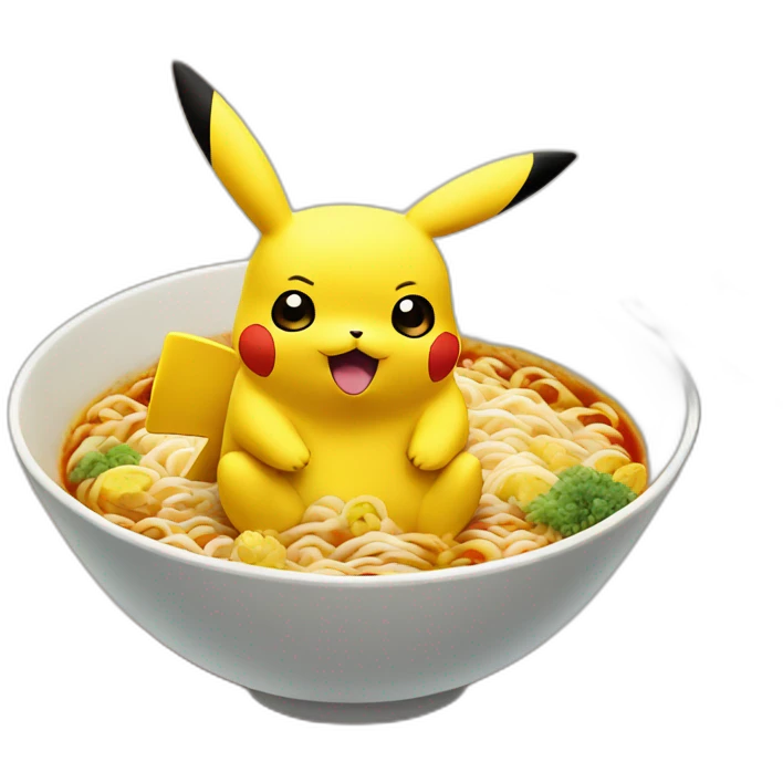 pikachu on ramen emoji