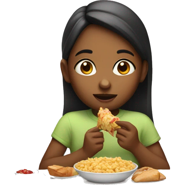Girl eating food emoji