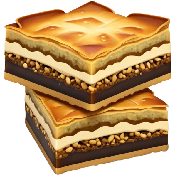 Martabak Cinematic Realistic Martabak Dish Emoji, depicted as a single, square slice of sweet, thick martabak with a rich, indulgent filling, rendered with detailed textures and vibrant, appetizing lighting. emoji