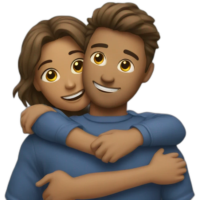 couple hug each other emoji